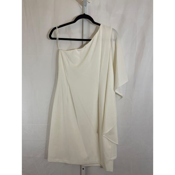 NWT Calvin Klein One Shoulder dress with Ruffles - Womens Size 12 - White - Picture 6 of 6